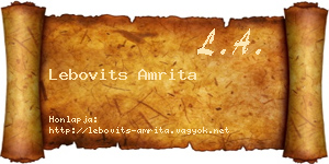 Lebovits Amrita névjegykártya